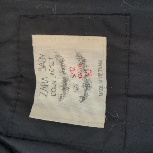 Zara down baby winter coat SZ9-12mos - Picture 6 of 7